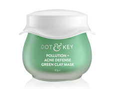 Dot & Key Skin Care Pollution + Acne Defense Green Clay Mask | Clay Mask for Face with Salicylic & Matcha Tea | Reduces Active Acne, Soothes Redness | For Dark Spots, Oily, Acne Prone Skin | 85g