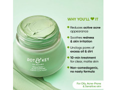 Dot & Key Skin Care Pollution + Acne Defense Green Clay Mask | Clay Mask for Face with Salicylic & Matcha Tea | Reduces Active Acne, Soothes Redness | For Dark Spots, Oily, Acne Prone Skin | 85g