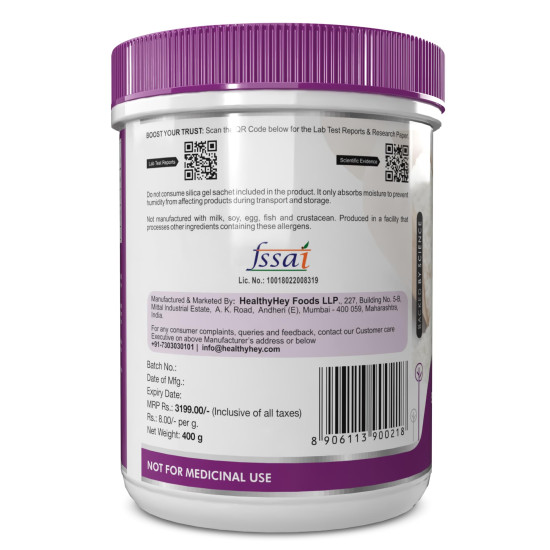 Healthyhey Nutrition 100% Pure Myo Inositol Powder (Vitamin B8), 400gm pack