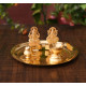 Collectible India Pooja thali Set for Aarti Home - Metal Laxmi Ganesh Idol Showpiece -Bhai Dooj Duj Traditional Diya Oil Puja Lamp - Agarbatti Incense Stick Holders
