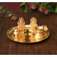 Collectible India Pooja thali Set for Aarti Home - Metal Laxmi Ganesh Idol Showpiece -Bhai Dooj Duj Traditional Diya Oil Puja Lamp - Agarbatti Incense Stick Holders