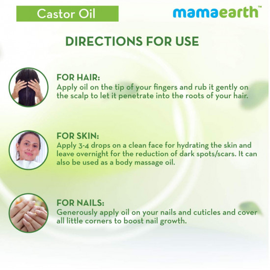 Mamaearth 100% Pure Castor Oil, Cold Pressed, To Support Hair Growth, Good Skin And Strong Nails, 150 Ml