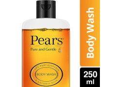 Pears Pure and Gentle Body Wash 250 ml, 98% Pure Glycerin, Liquid Shower Gel crafted with Natural Oils for Glowing Skin, Paraben Free & 100% Soap Free