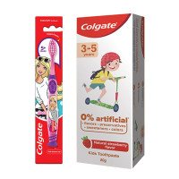 Colgate Toothpaste for Kids (3-5 years) with Natural Strawberry Flavour & Barbie Extra Soft Toothbrush