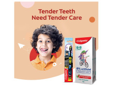 Colgate Kids Cavity Protection Toothpaste & Batman Toothbrush - Natural Strawberry Mint Flavour
