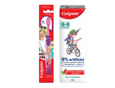 Colgate Kids Cavity Protection Toothpaste & Barbie Extra Soft Toothbrush Bundle - Natural Strawberry Mint Flavour