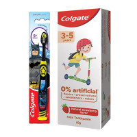 Colgate Toothpaste for Kids (3-5 years) - Natural Strawberry Flavour with Batman Toothbrush