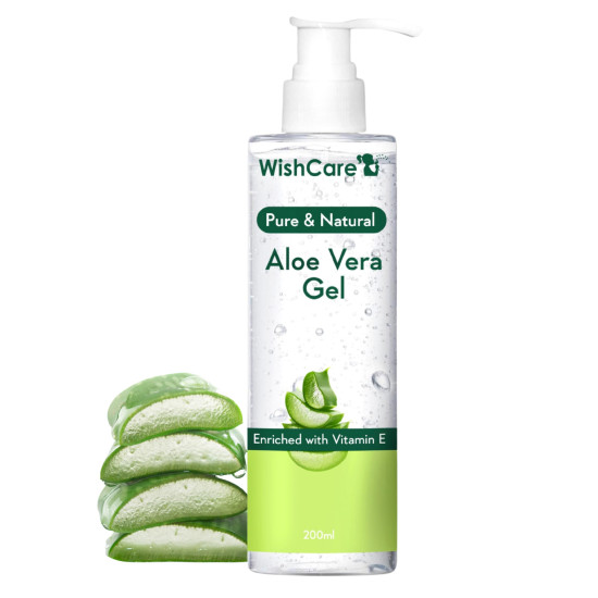WishCare Pure & Natural Aloe Vera Gel for Skin, Face & Hair - With Vitamin E- For Men and Women 200ml WishCare Pure & Natural Aloe Vera Gel for Skin, Face & Hair - With Vitamin E- For Men and Women 200ml