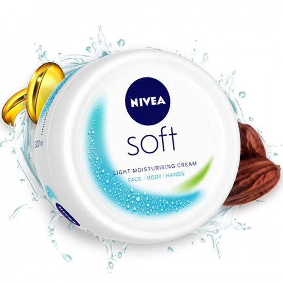 NIVEA Soft Light Moisturizer 500ml | For Face, Hand & Body, Instant Hydration | Non-Greasy Cream | With Vitamin E & Jojoba Oil | All Skin Types