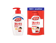 Lifebuoy Total 10 Germ Protection Liquid Handwash, Fights Bacteria & Viruses, Maintains Hand Hygiene, 190 ml With Refill Pouch 185 ml Free