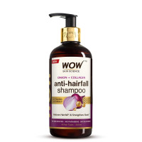 WOW Skin Science Onion & Collagen Anti-Hairfall Shampoo|Reduces Hairfall|Strengthens Roots|Nourishes Scalp|Prevents Breakage|Enhances Hair Thickness and Shine|New & Improved Formulation|300ml