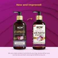WOW Skin Science Onion & Collagen Anti-Hairfall Shampoo|Reduces Hairfall|Strengthens Roots|Nourishes Scalp|Prevents Breakage|Enhances Hair Thickness and Shine|New & Improved Formulation|300ml