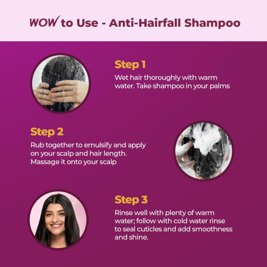 WOW Skin Science Onion & Collagen Anti-Hairfall Shampoo|Reduces Hairfall|Strengthens Roots|Nourishes Scalp|Prevents Breakage|Enhances Hair Thickness and Shine|New & Improved Formulation|300ml