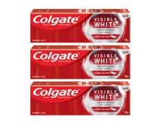 Colgate Visible White, Teeth Whitening Toothpaste, 300g, 100gm x 3 (Sparkling Mint)