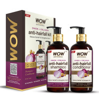 Wow Skin Science Onion Oil Shampoo & Conditioner Kit With Black Seed & Pro-Vitamin B5 (Shampoo + Conditioner), 600 Ml