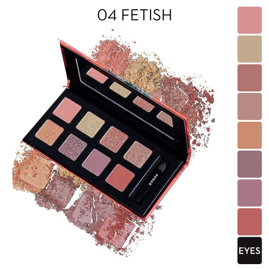 SUGAR Cosmetics Blend The Rules Eyeshadow Palette | Long Lasting, Smudge Proof & Shimmery Finish | 10.4 Gm - 04 Fetish (8 Nudes Shades)