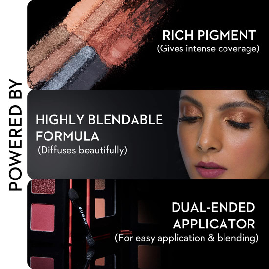 SUGAR Cosmetics Blend The Rules Eyeshadow Palette | Long Lasting, Smudge Proof & Shimmery Finish | 10.4 Gm - 04 Fetish (8 Nudes Shades)