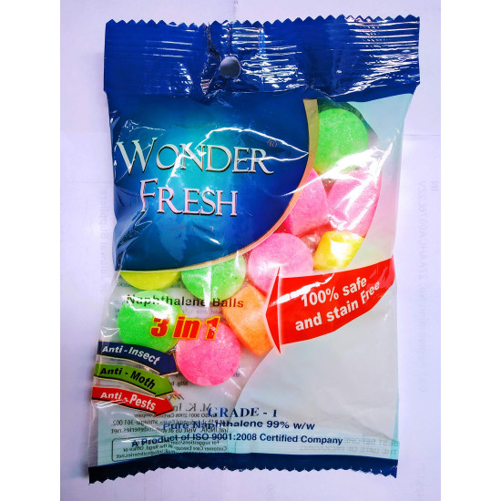 Wonder Fresh Colour Naphthalene Ball 100gms (Pack of 5 Packets)