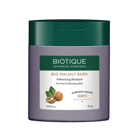 Biotique Bio Walnut Volume and Bounce Shampoo and Conditioner | For Fine and Thinning Hair| Volumizing Shampoo for Thin Hair |100% Botanical Extracts | 75ml