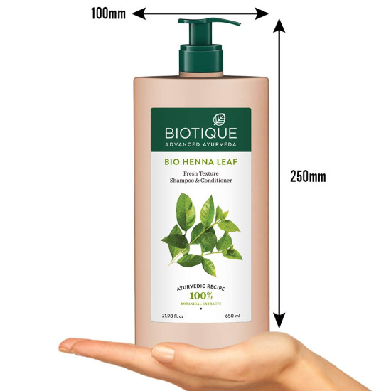 Biotique Bio Henna Leaf Fresh Texture Shampoo and Conditioner, 650ml