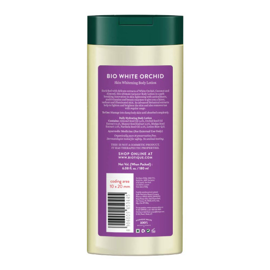 Biotique White Orchid Brightening Body Lotion For Extra Brightening & Radiance (180ml, Normal Skin)