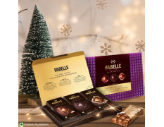 Fabelle The Bars Trilogy - Christmas Chocolate Gift Pack, 3 Assorted Large Luxury Chocolate Bars, Premium Packaged Gift Chocolate Box, Centre-Filled Bars, Best Christmas Gift For Family, 388g