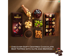 Fabelle Open Secret - Milk, Centre- Filled Luxury Chocolate Bar Topped with Visible Nuts & Berries, 121g