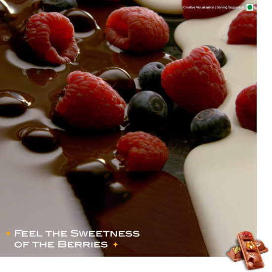 Fabelle Open Secret - Milk, Centre- Filled Luxury Chocolate Bar Topped with Visible Nuts & Berries, 121g