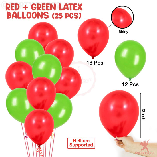 Party Propz Christmas decoration kit - 26 Pcs, Christmas backdrop banner | christmas balloons for decoration | balloons for decoration | Banner | Balloons