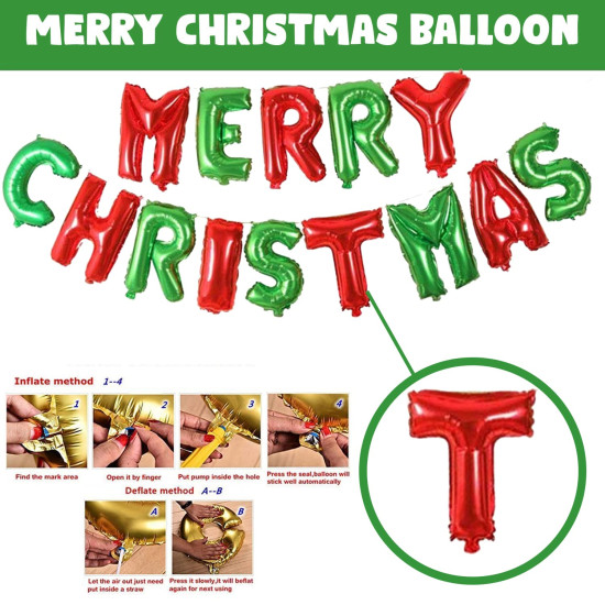 Party Propz Christmas decoration kit - 26 Pcs, Christmas backdrop banner | christmas balloons for decoration | balloons for decoration | Banner | Balloons
