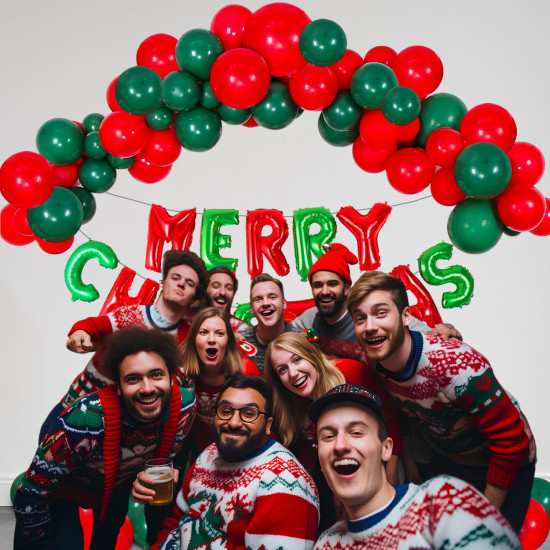 Party Propz Christmas decoration kit - 26 Pcs, Christmas backdrop banner | christmas balloons for decoration | balloons for decoration | Banner | Balloons