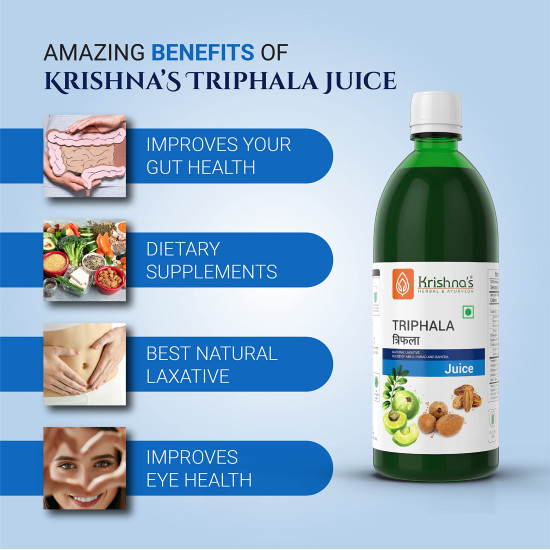 KRISHNA'S HERBAL & AYURVEDA Triphala Juice - 1000 Ml | Natural Laxative | Enriched With Amla, Harad, Baheda | Improves Digestion