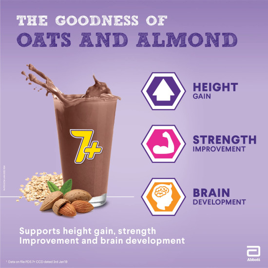 PediaSure 7+ Specialized Nutrition Drink Powder 400 Grams,Premium Chocolate Flavour With Oats & Almonds,For Growing Children,Supports Height Gain,Muscle Strength &Brain Development,1 Count