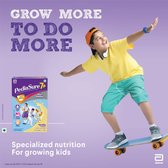 Pediasure 7+ Specialized Nutrition Drink Powder 400 grams,Vanilla Delight Flavour,Scientifically Designed Nutrition for Growing Children,Supports Height Gain,Muscle Strength &Brain Development