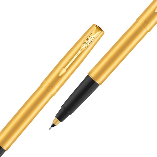 Parker Frontier Gold Roller Ball Pen| Ink Color - Blue | Perfect For Professional Use | Elite Pen For Corporate Purposes Parker Frontier Gold Roller Ball Pen| Ink Color - Blue | Perfect For Professional Use | Elite Pen For Corporate Purposes