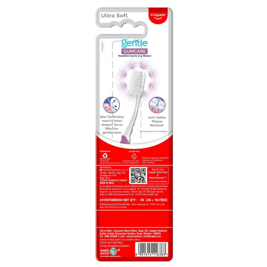 Colgate Gentle Gumcare Toothbrush - 3Pcs (Buy 2 Get 1 Free)