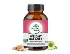 ORGANIC INDIA A TATA Product - Weight Balance - 180 Veg Capsules, Naturally Promotes Healthy Metabolism & Reduces Fatigue, Contains Antioxidants For Better Immunity, GMP & NPOP Certified Organic