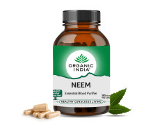 A TATA Product - Organic India Neem Blood Purifier - 180 Veg Capsules, Natural Blood Purifier, Plant-Based Anti-Bacterial, Anti-Viral, With Immunity Boosting Properties, GMP & NPOP Certified Organic