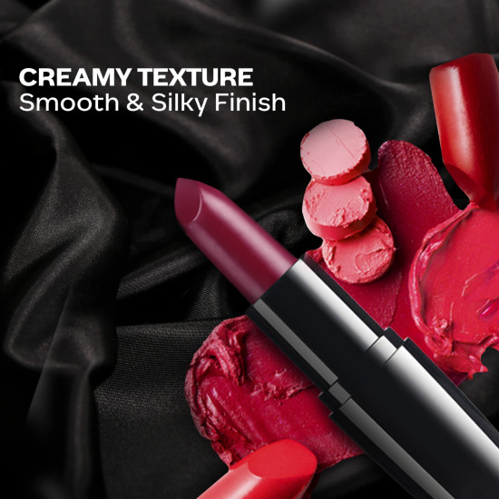 FACESCANADA Weightless Creme Finish Lipstick - Plum Peach (Nude), 4G | Smooth Texture | Long Lasting Rich Color | Hydrated Lips | Vitamin E, Jojoba & Almond Oil, Shea Butter