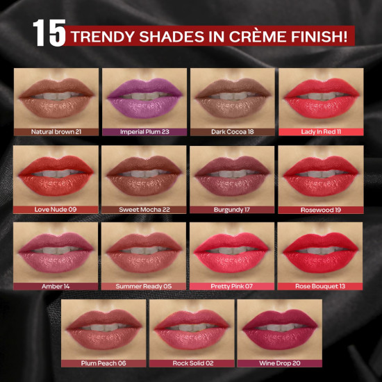 FACES CANADA Weightless Creme Finish Lipstick - Amber (Pink), 4g | Creamy Finish | Smooth Texture | Long Lasting Rich Color | Hydrated Lips | Vitamin E, Jojoba Oil, Shea Butter, Almond Oil