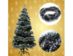 TIED RIBBONS Pack Of 5 Christmas Garlands For Home Decoration Door Dining Table Wall Xmas Tree Hanging Strings Tinsel Xmas Decor (Black And White) - Christmas Decorations Items For Home, 180 CM