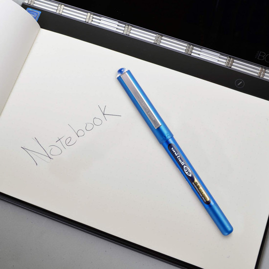 uni-ball UB150-38 0.38mm Ultra Micro Eye Roller Pen | Blue Body, Blue Ink, Pack of 6