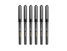 uni-ball UB150-38 0.38mm Ultra Micro Eye Roller Pen | Black Body, Black Ink, Pack of 6