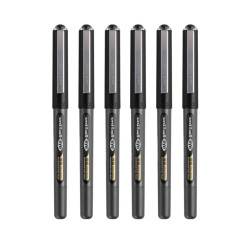 uni-ball UB150-38 0.38mm Ultra Micro Eye Roller Pen | Black Body, Black Ink, Pack of 6