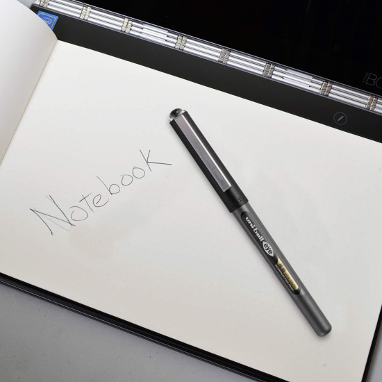 uni-ball UB150-38 0.38mm Ultra Micro Eye Roller Pen | Black Body, Black Ink, Pack of 6