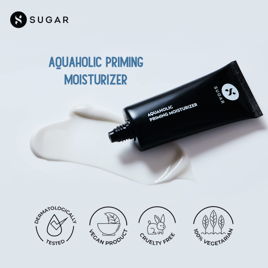 SUGAR Cosmetics Aquaholic 2 in 1 Priming Moisturizer | Non-greasy | Lightweight Formulation | 30 ml SUGAR Cosmetics Aquaholic 2 in 1 Priming Moisturizer | Non-greasy | Lightweight Formulation | 30 ml