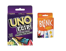 Mattel Games Uno Flip Side & Reinhards Staupe's Blink The World's Fastest Card Game for Kids (Multicolour)