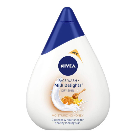 Nivea Face Wash, Milk Delights Moisturizing Honey, Dry Skin, 100ml & Shower Gel, Water Lily & Oil Body Wash, Women, 250ml