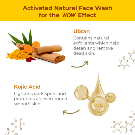 WOW Skin Science Ubtan Cleansing Face Wash | Turmeric & Saffron | All Skin Types | Clear, Glowing Skin | 100% Vegan | Paraben & Sulphates Free | For Women & Men | 100 ml