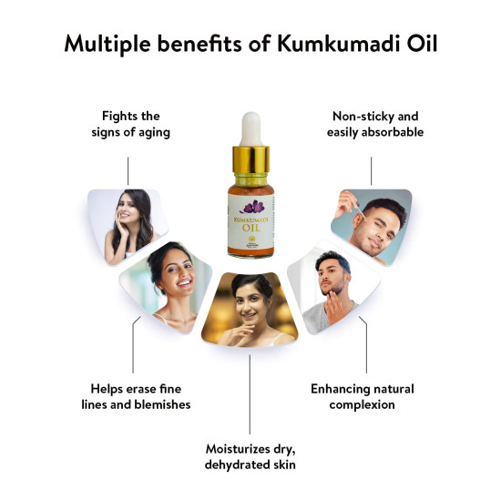 Kerala Ayurveda Kumkumadi Oil 10 ml | Reduces Fine Lines, Pigmentation, Wrinkles, and Dark Spots | Non-Sticky Face Oil | Glowing Night Face Oil with Saffron and Lotus| Sesame Oil Base|